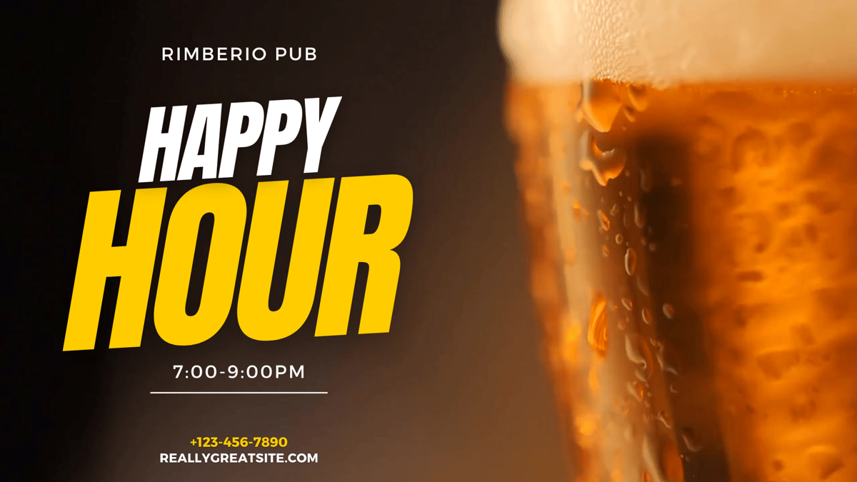 Yellow Black Beer Pub Happy Hour Video